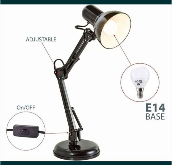 Lampa kreślarska stołowa biurkowa żarówka gratis