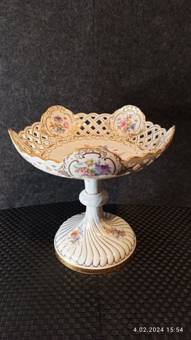 Porcelana MEISSEN Owocjera Patera na stopie Miśnia XIX-XX w.