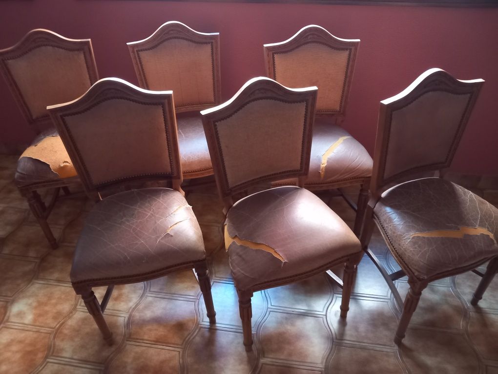6 cadeiras madeira