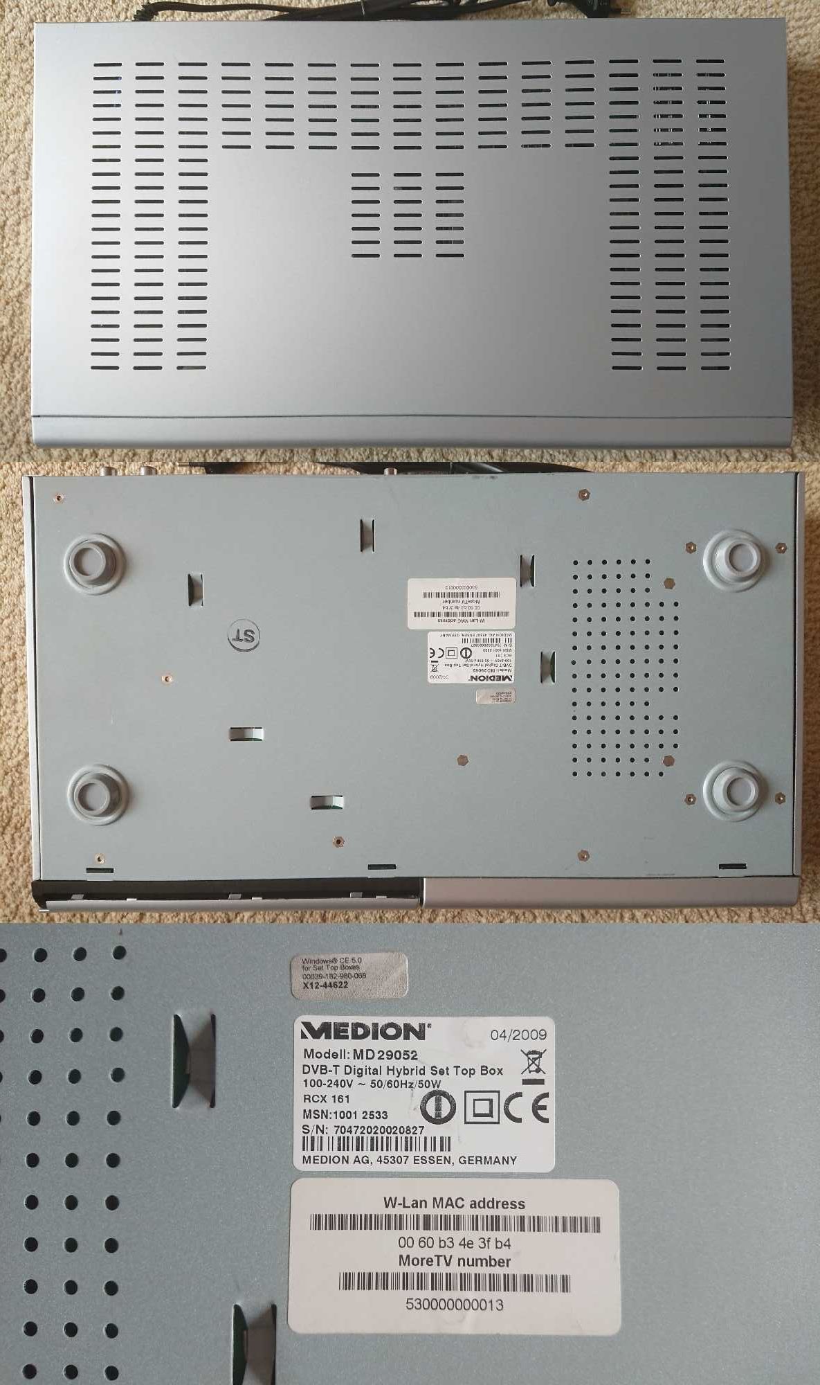 Tuner DVB-T Medion MD29052 Digital Hybrid Set Top Box