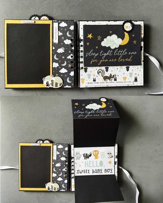 Album na zdjęcia prezent roczek dziecięcy chłopiec narodziny scrapbook