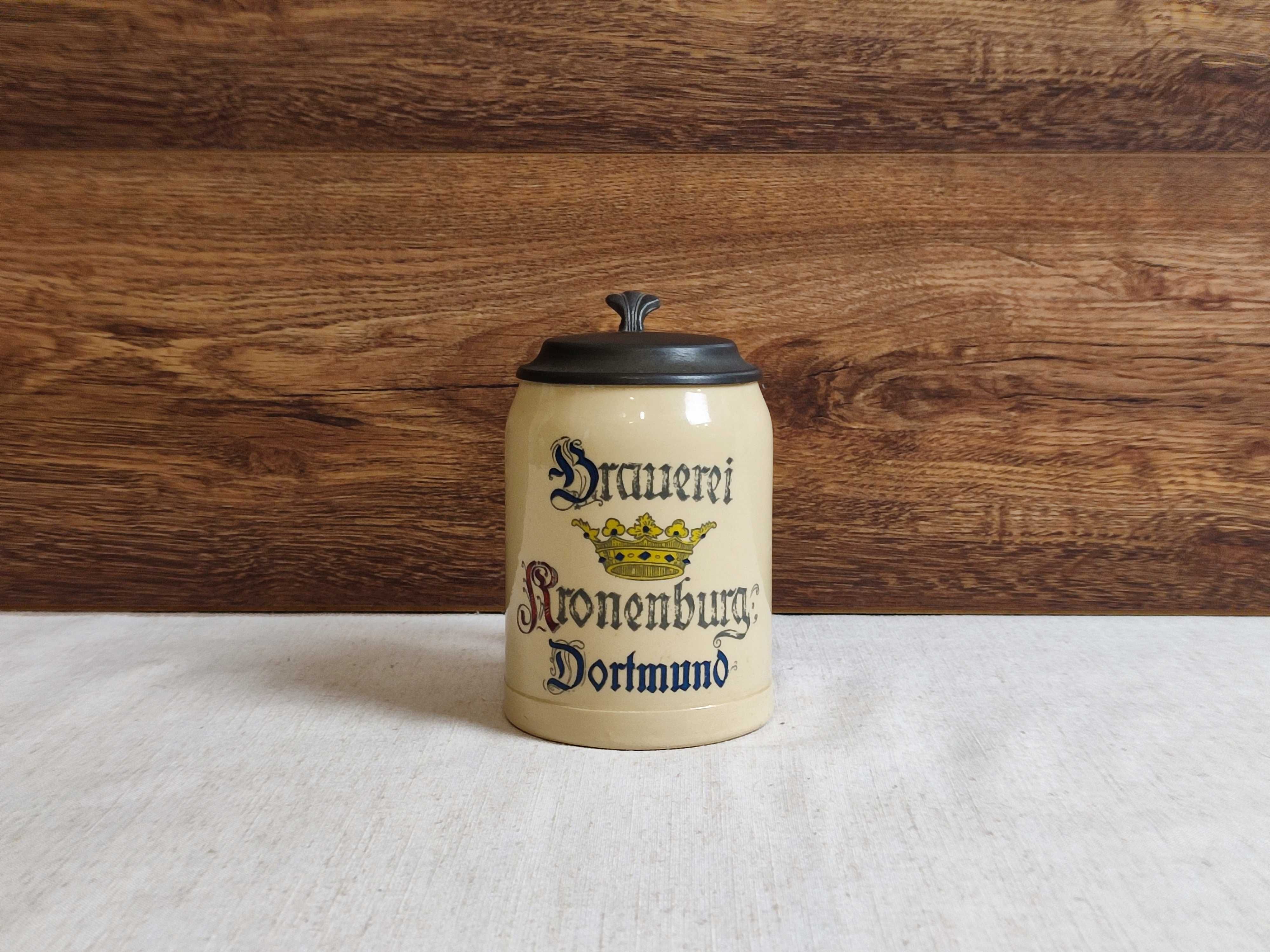 Stary browarniczy kufel -  Browar Kronenburg Dortmund - A.J Thewalt
