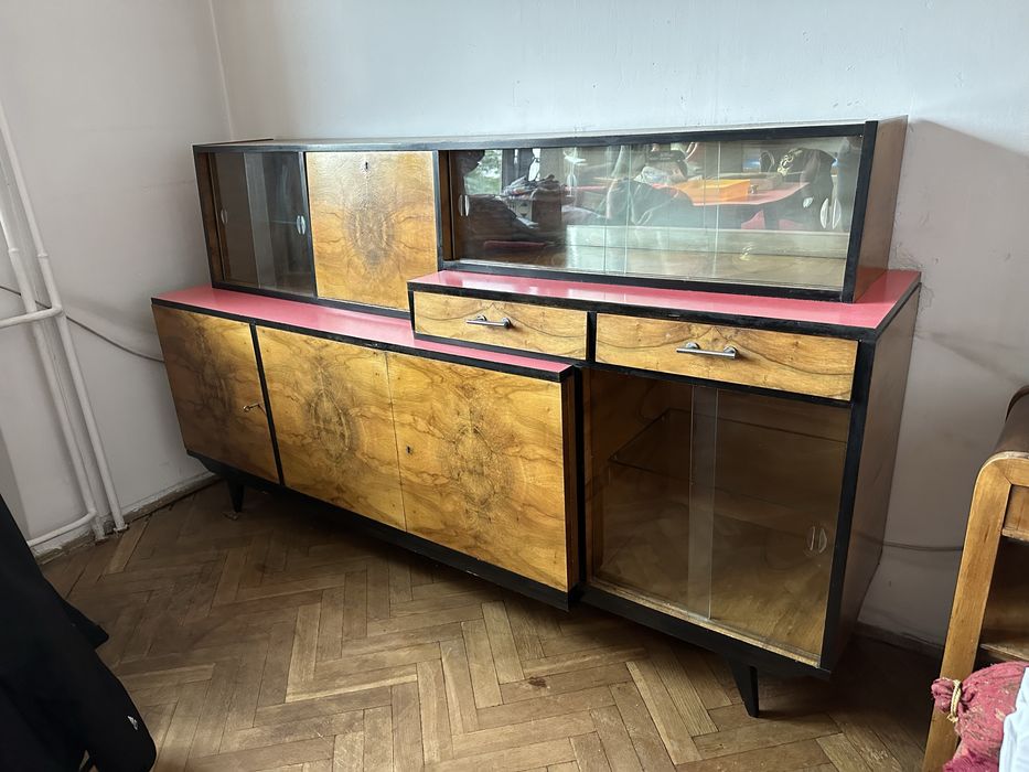 Zestaw mebli PRL vintage z Kalwarii Zebrzydowskiej art deco