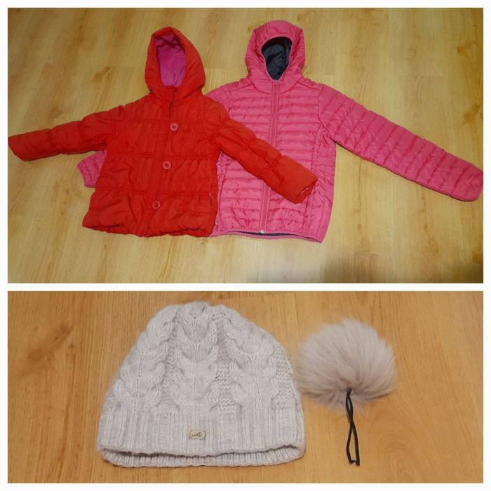 Дві куртки дівчачі з шапкою