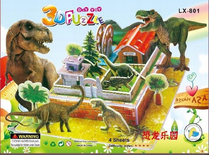 1x puzzle 3d " park dinozaurów"