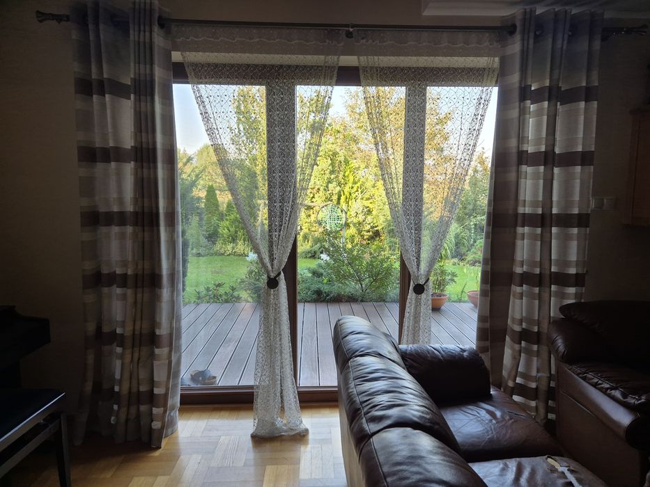 Elegancki komplet zasłon i firan na 3 okna