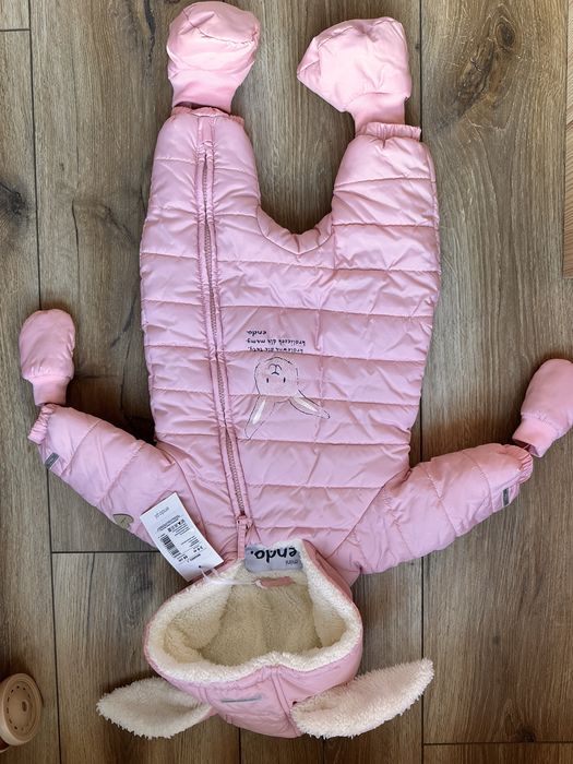 Nowy puchowy różowy kombinezon zimowy Endo. Rozm. 68 jak H&M