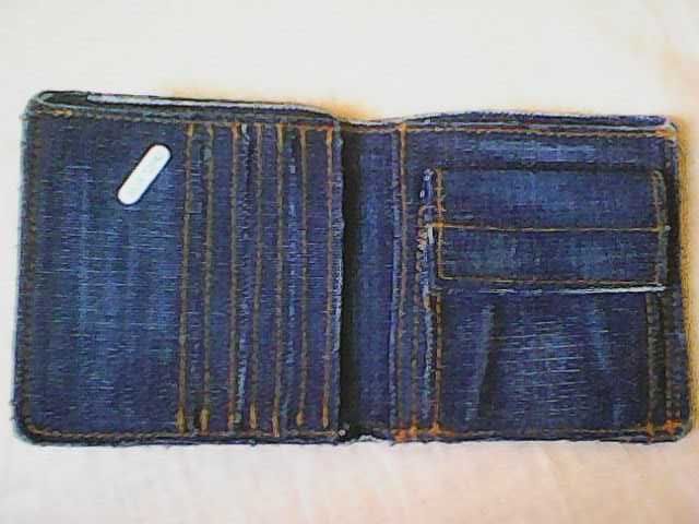 nowy jeansowy portfel levi's z kieszonka na monety tania wysylka