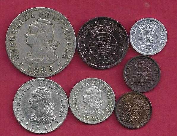 MOEDAS  Ex Colonia Sao Tomé e Principe 7 Moedas  50,  20 e 10 centavos