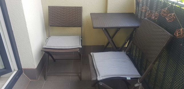 Krzesła stolik ogrodowe balkonowe technorattan