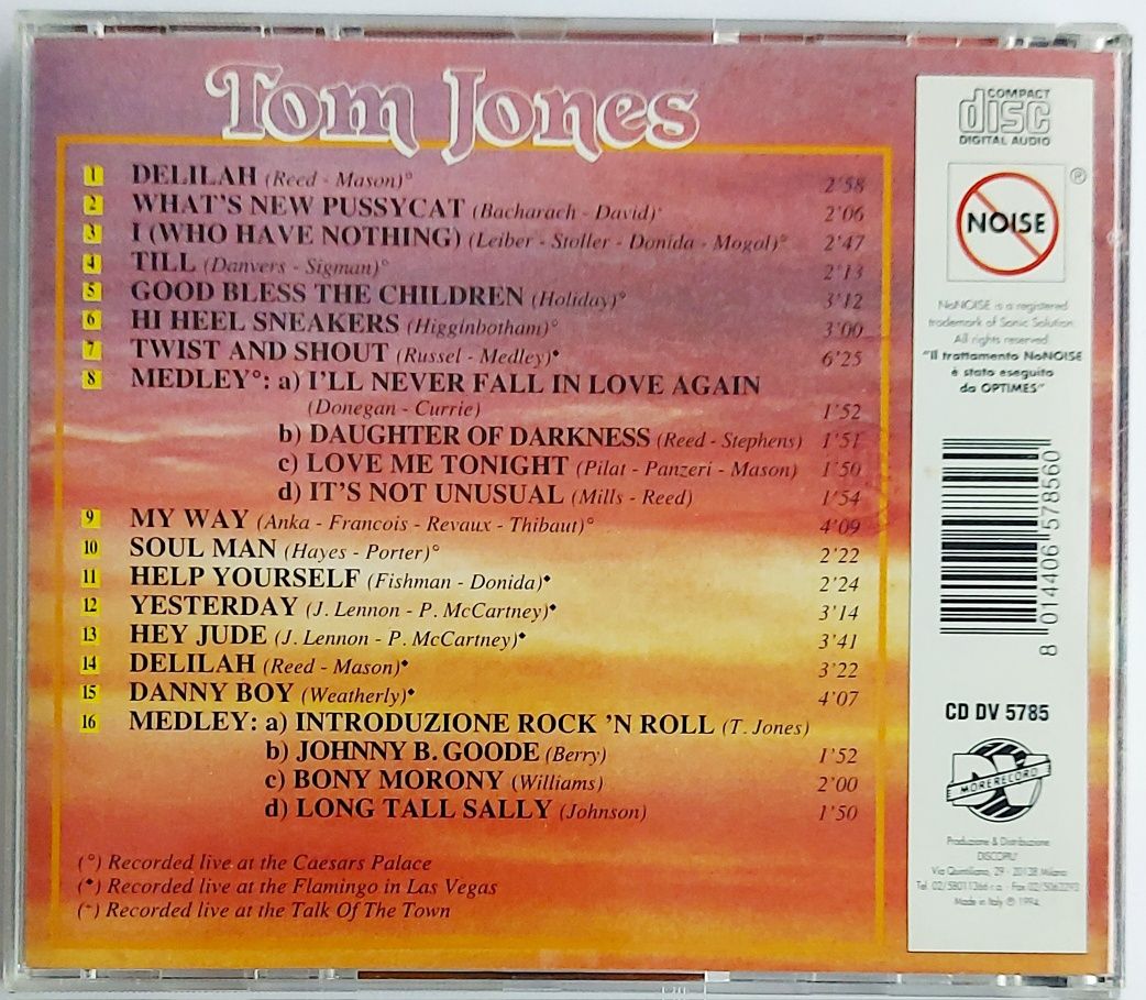 Tom Jones Il Meglio Del Meglio 1994r