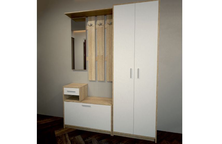 Прихожая Модерн комплектом и помодульно (тумба+шкаф+вешалка) Наличие