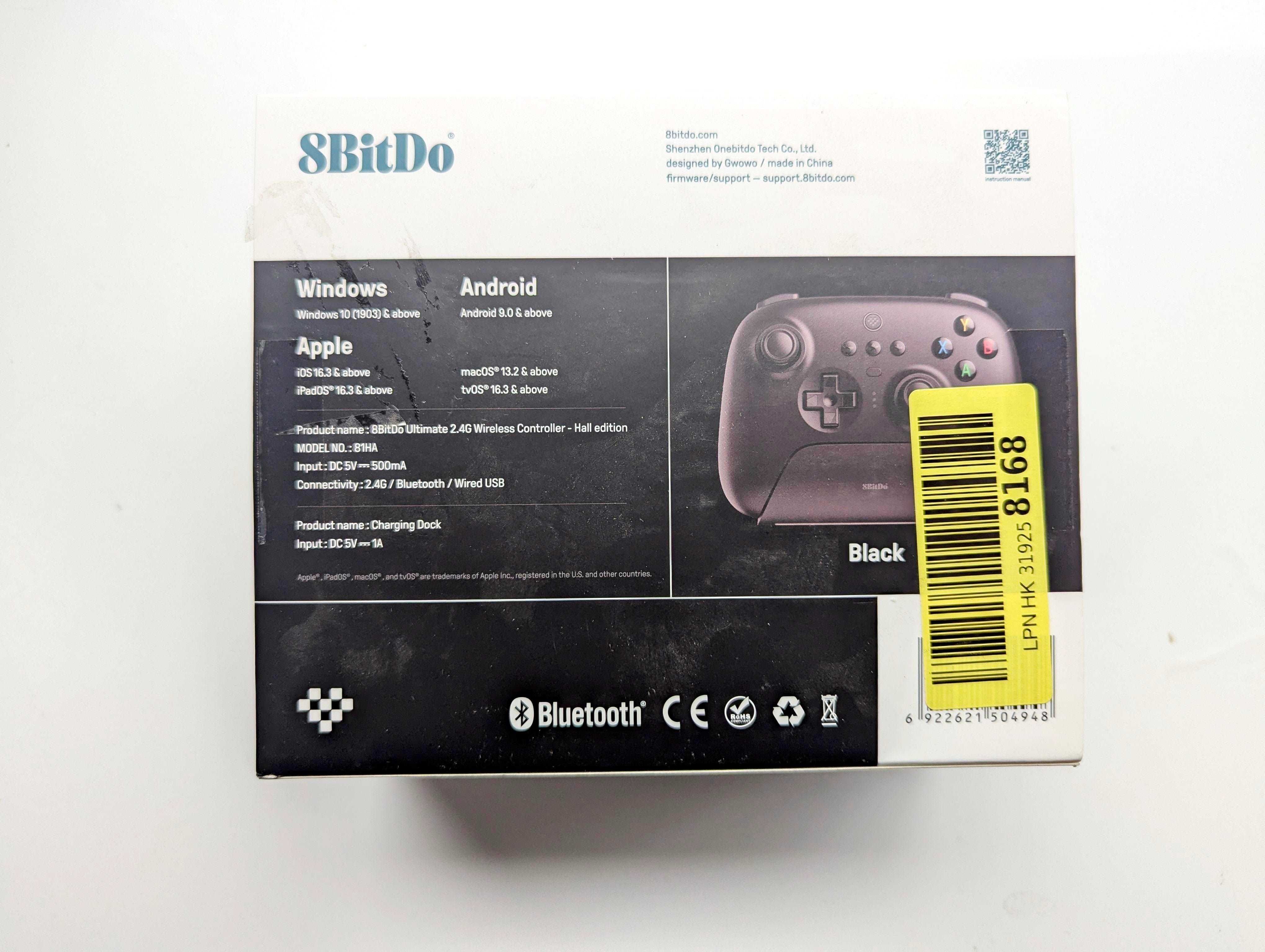 NOWY 8BitDo Ultimate 2.4G BT Black v2 Hall Effect Pad Android Apple PC