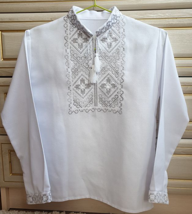 Вишиванка для хлопчика біла 140 р 8-10 років