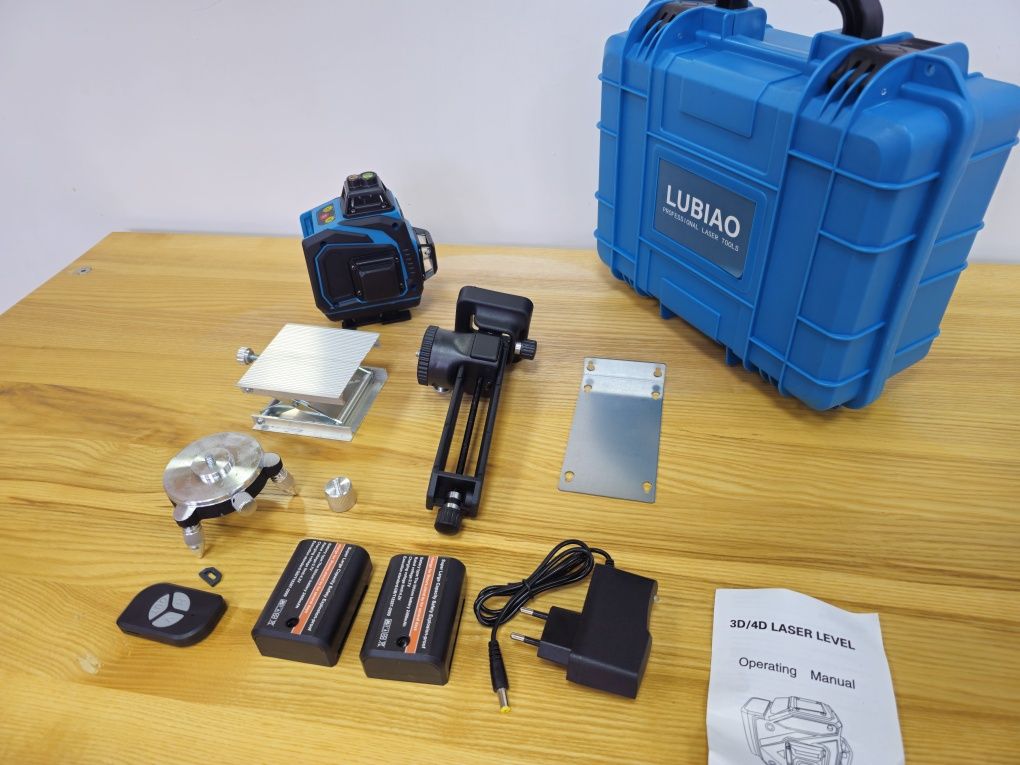 Лазерний уровень Lubiao 4D Pro +Комплект/ 2Акум . Точный Гарантия