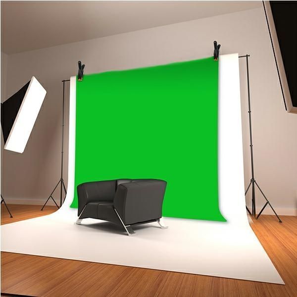 Tkanina Green-Screen Chroma-Key 3x2m z Uchwytami Mocującymi