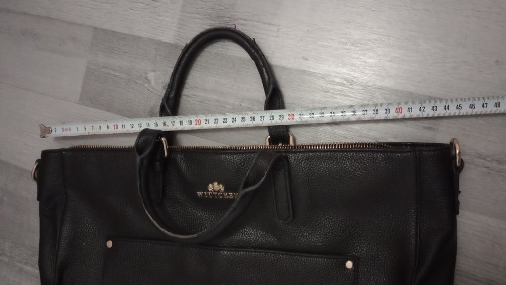 Wittchen czarna duża torba shopper I na laptop skóra