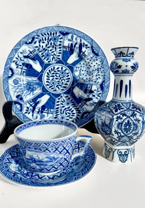 Zestaw orientalizujacej porcelany z XIX w.