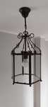 Lampa wisząca metal i szkło 58 cm