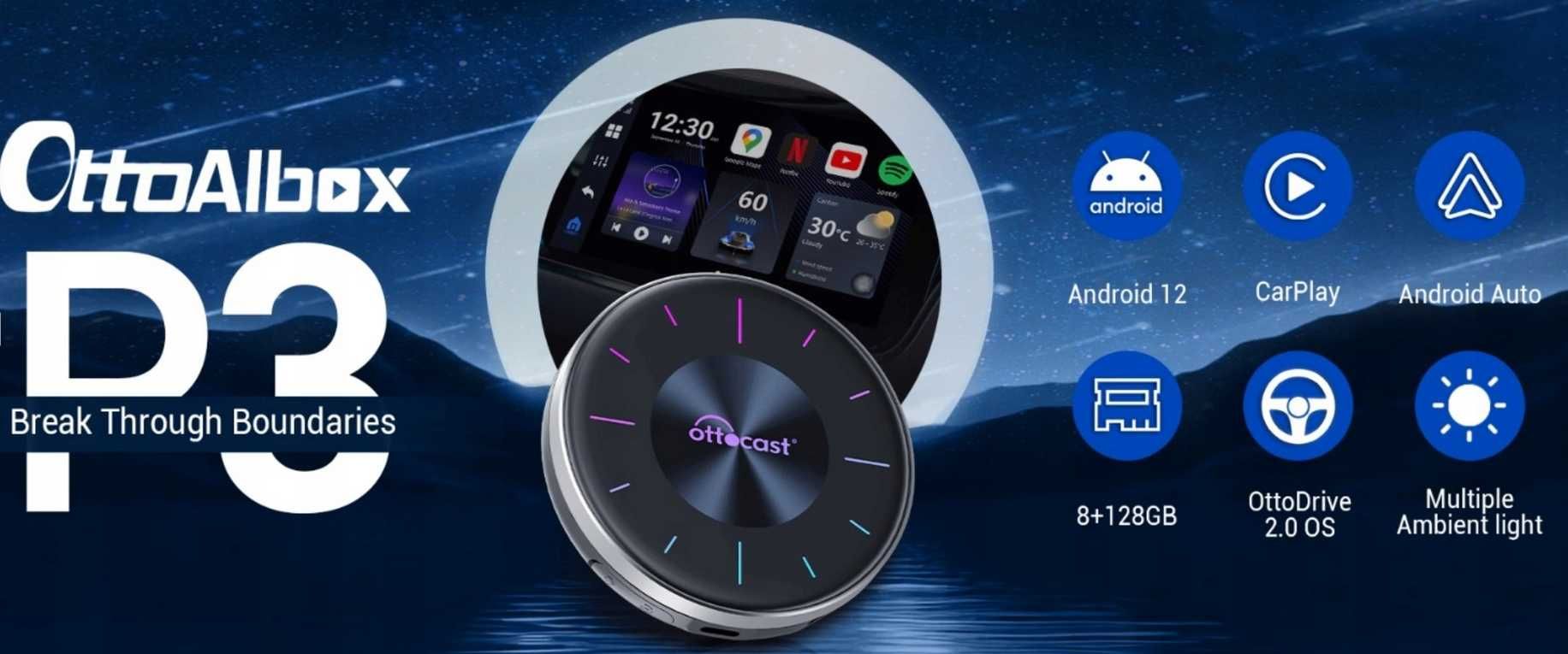 OttoCast P3 Nowy + extra pilot , NETFLIX , YOUTUBE  ETC w twoim aucie!