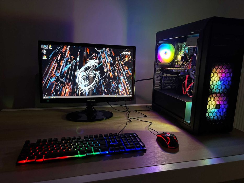 Zestaw Do Gier i7 8x3.8GHz/Ram-16GB/GTX-1050/SSD+500GB/Samsung 24'