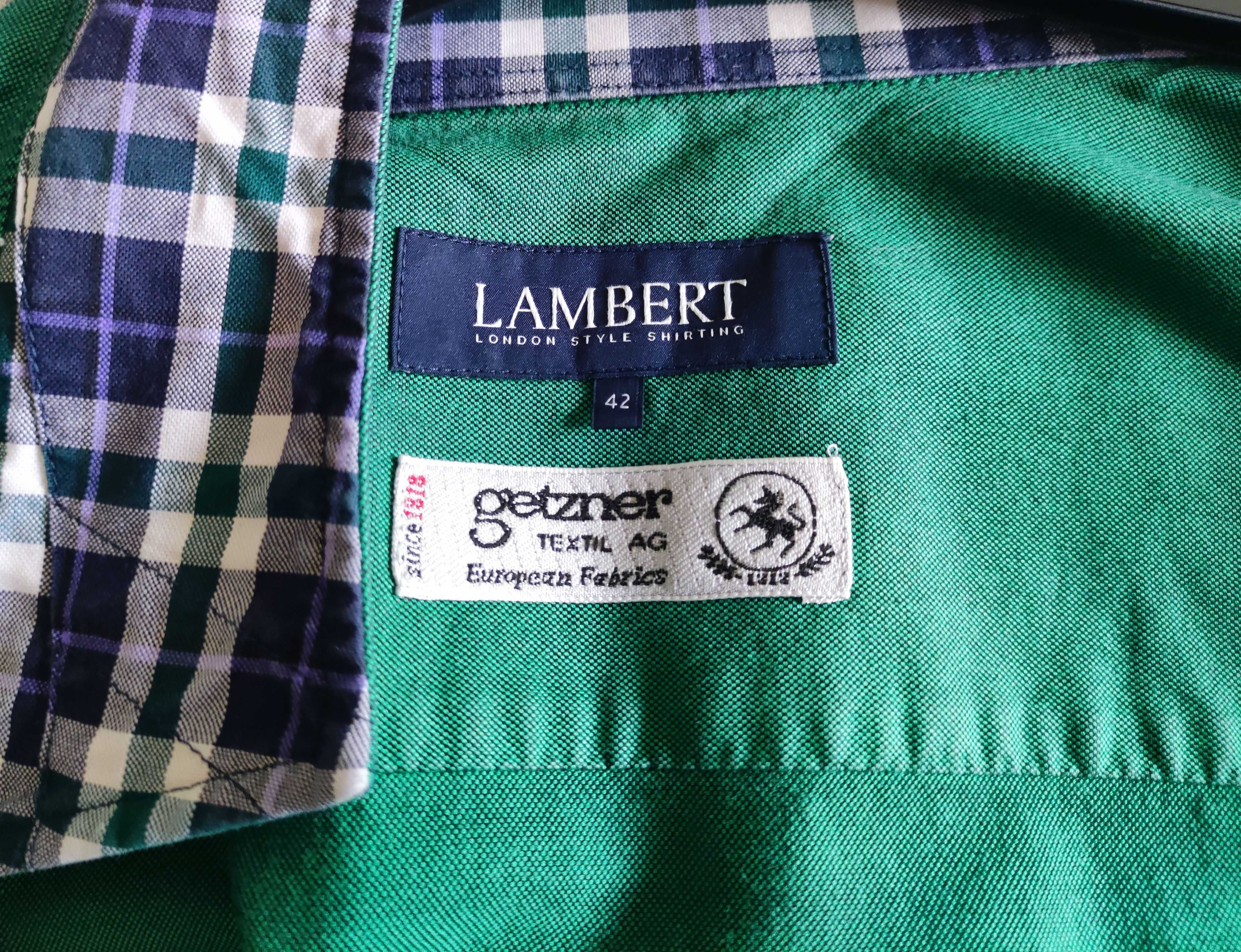 Koszula męska Lambert zielona z deseniem rozmiar 42