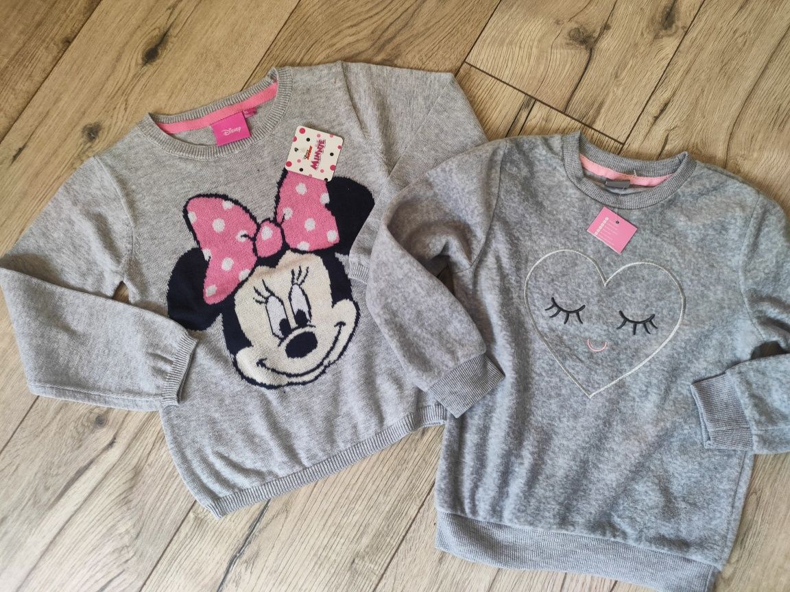 Sweterek i bluza szary sweter Minnie Disney 110