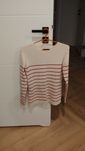 Sweter mohito bezowy w bordo paski