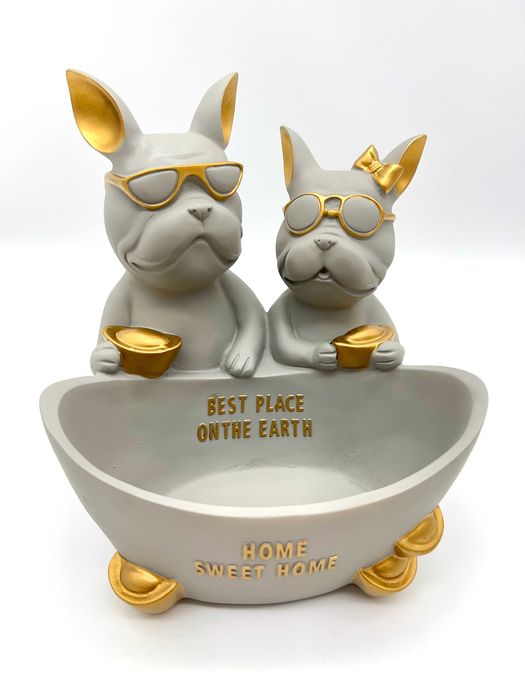 Buldog Para Misa figurka szary BM2163 osiemnastka prezent PROMOCJA