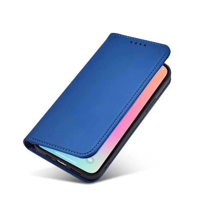 Etui Magnet Card Case do iPhone 14 z Klapką i Podstawką - Niebieskie