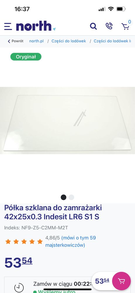 Półki do lodówkai Indesit LR 6 S1S