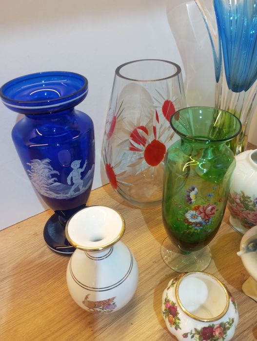 Вази художнє скло, фарфор, Чехія, Богемия, Англия