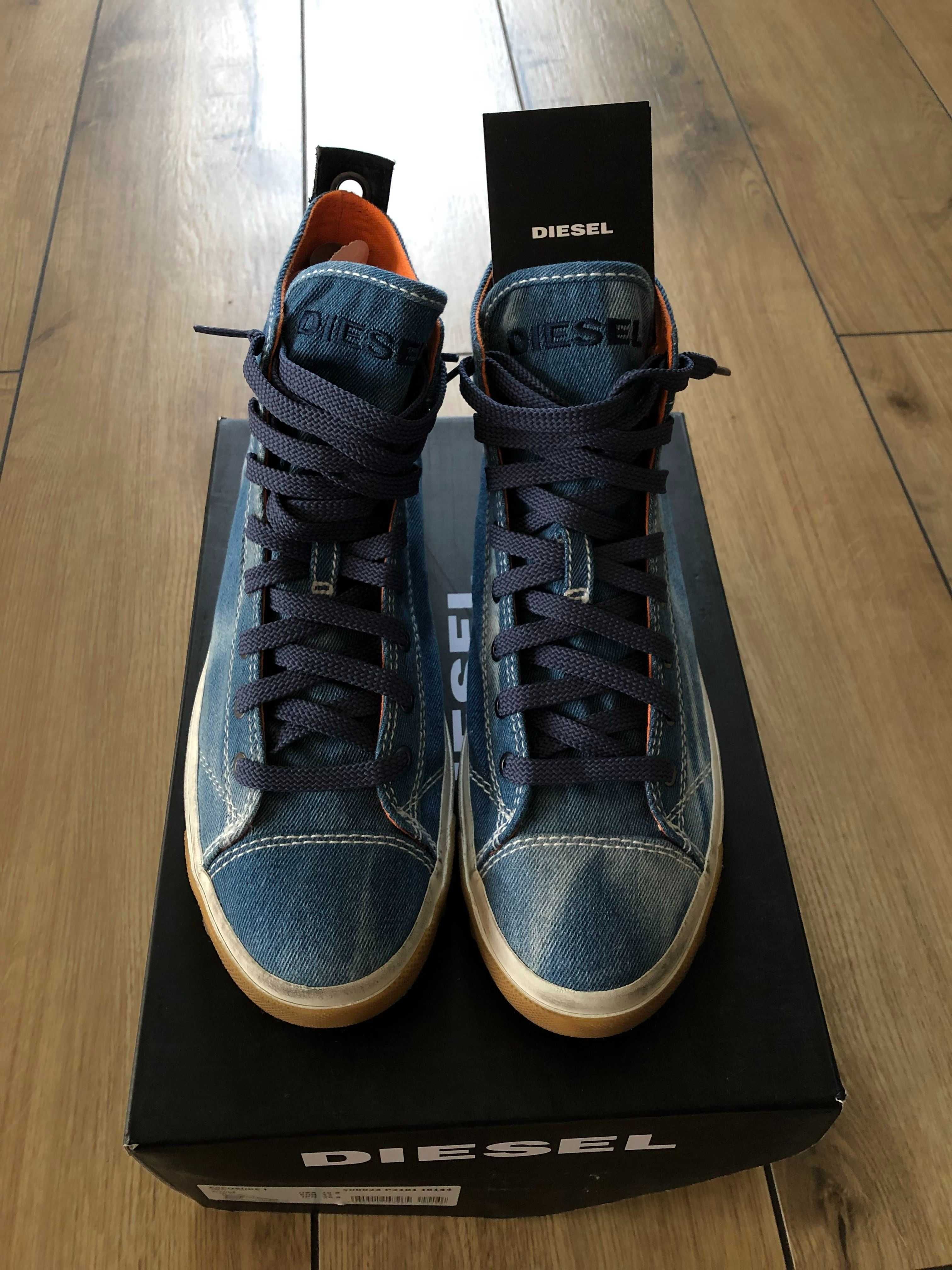 Nowe oryginalne trampki Diesel EXPOSURE I wysokie denim blau