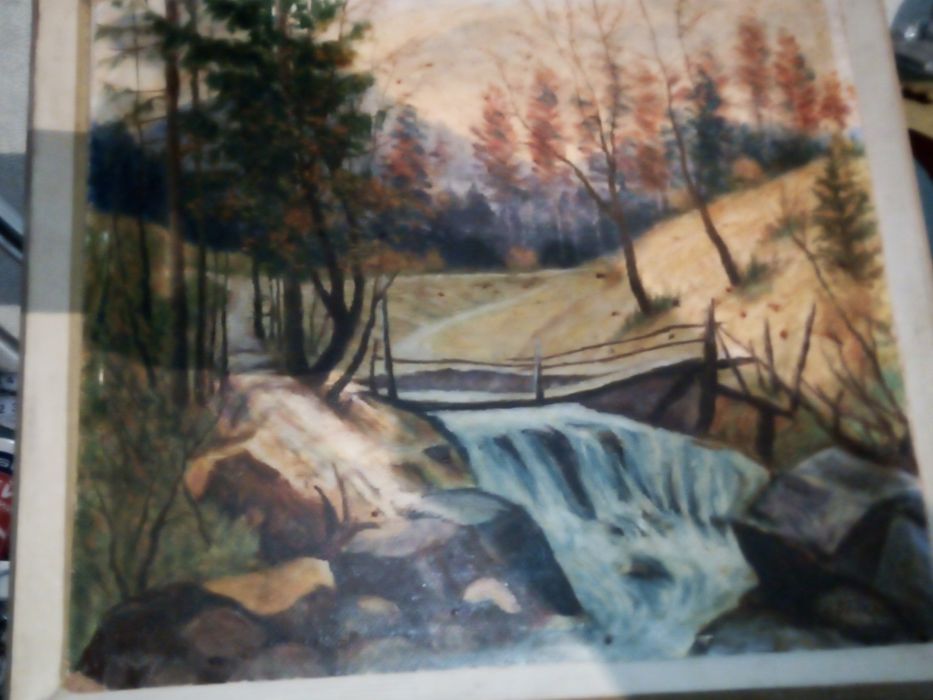 Картина пейзаж маслом, с рамой