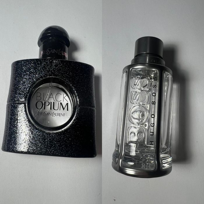 Puste flakony po oryginalnych perfumach Ysl Black Opium, Hugo Boss
Hug