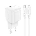 Ładowarka sieciowa Acefast A73 Mini PD 20W GaN + kabel USB-C - biała
