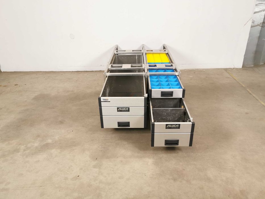 Szuflady dolne podłogowe do busa auta regał samochodowy serwisowy