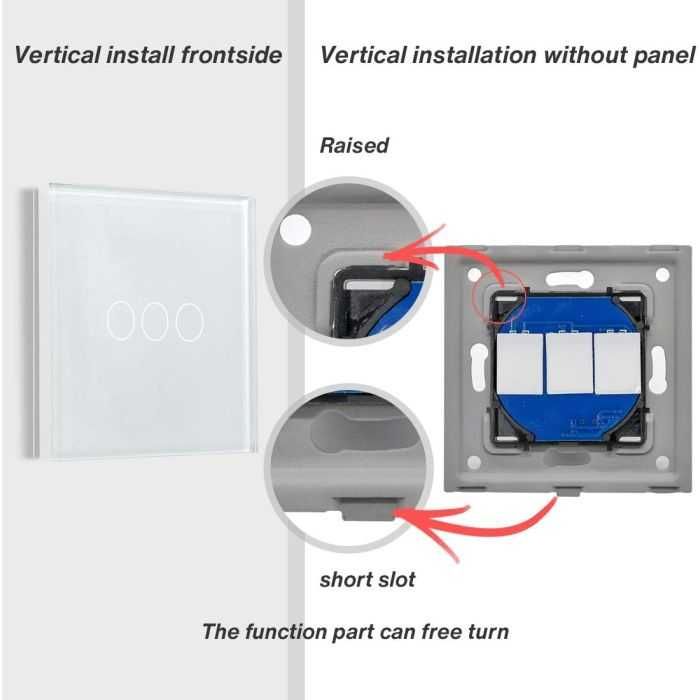 Bseed Potrójny Dotykowy Włącznik Przycisk Światła 1-Drożny Szklany