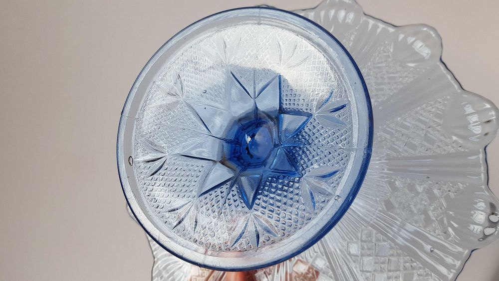 Patera / tortownica 320 (Wachlarze), Ząbkowice, kolorowe szkło PRL