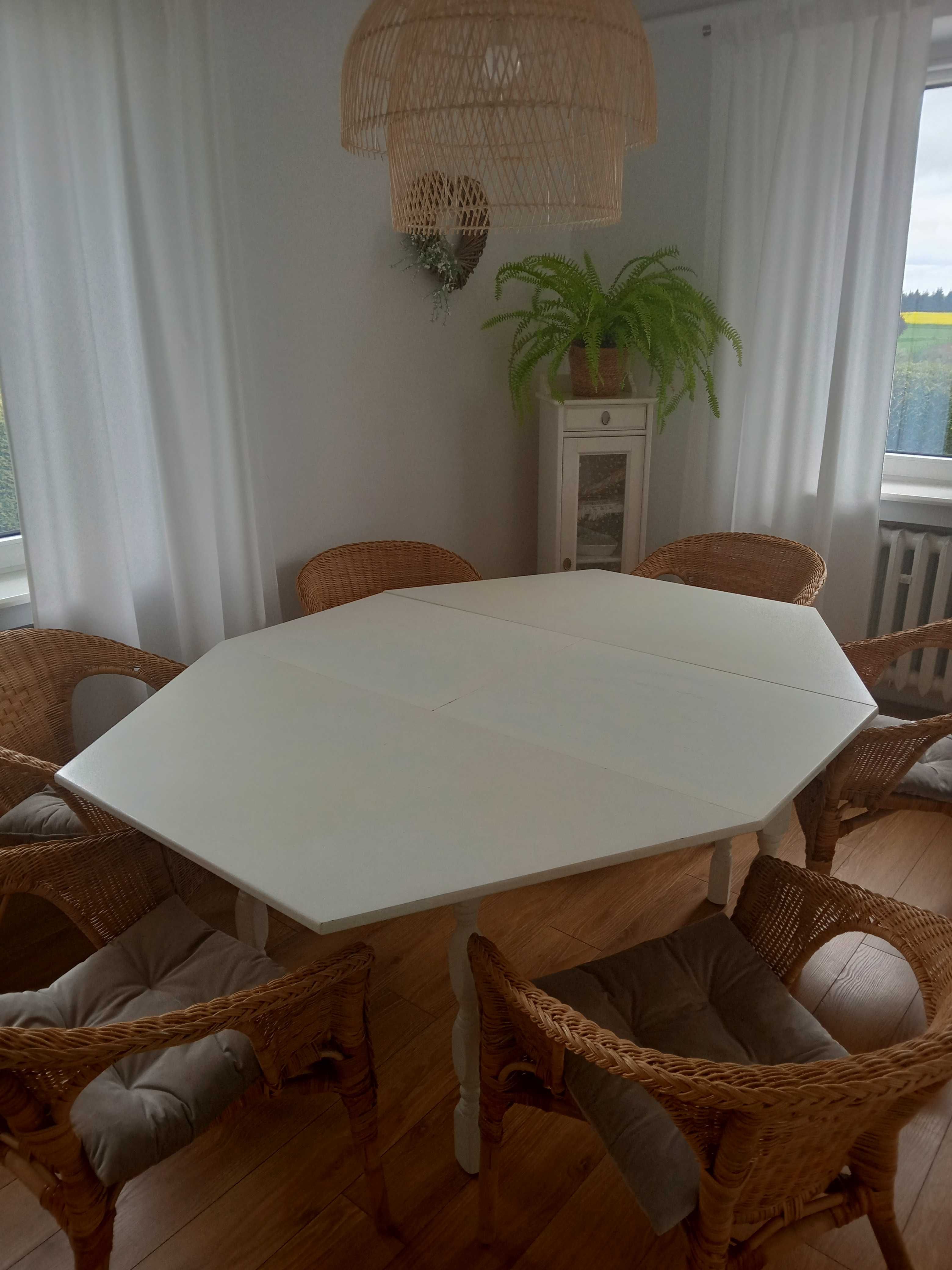 biały stół rozkładany drewniany stylowy