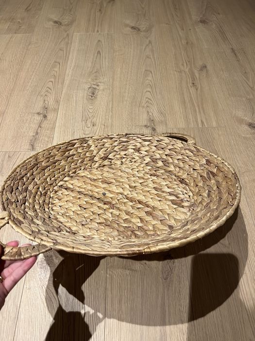 Prato grande decorativo, material tipo cesto