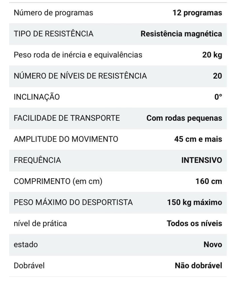 Bicicleta elíptica - i.Quantum - sistema inercial 20kg - bluetooth