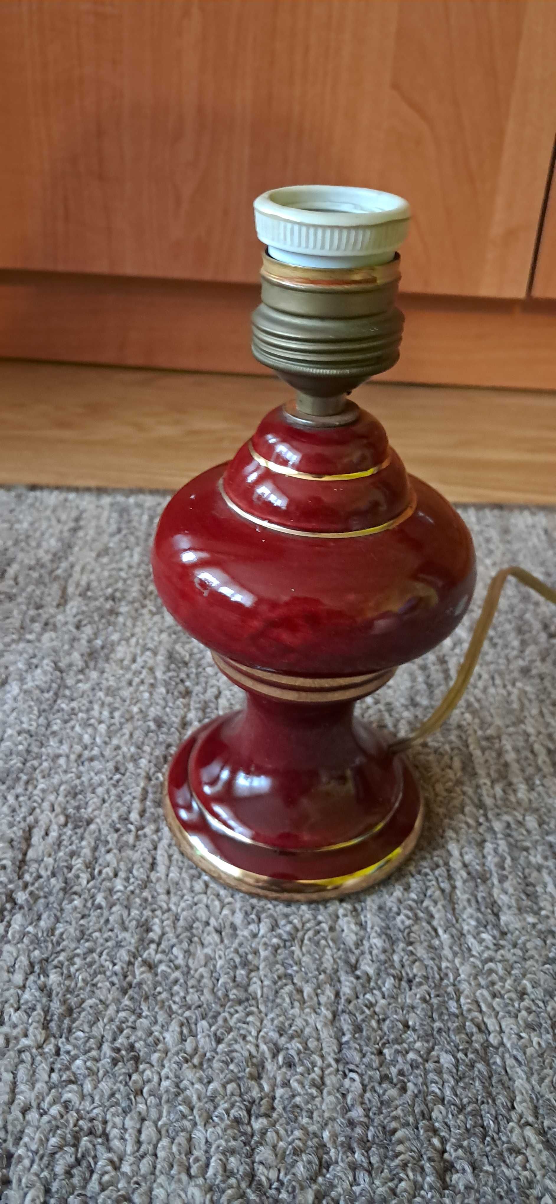 Stara Lampa Lampka brązowa ceramika mała