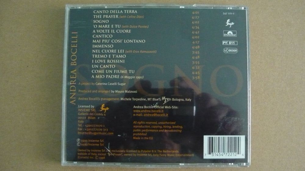 Andrea Bocelli Sogno płyta CD