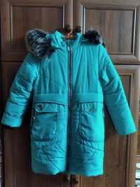Куртка, пальто зимнее на девочку 8-10 лету