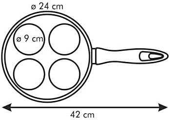 patelnia na 4 jajka sadzone naleśniki, patelnia z otworami 24cm