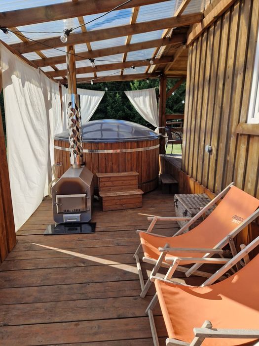 "Zaplecze Lasu" Domek całoroczny z Balią, drewniane domki jacuzzi