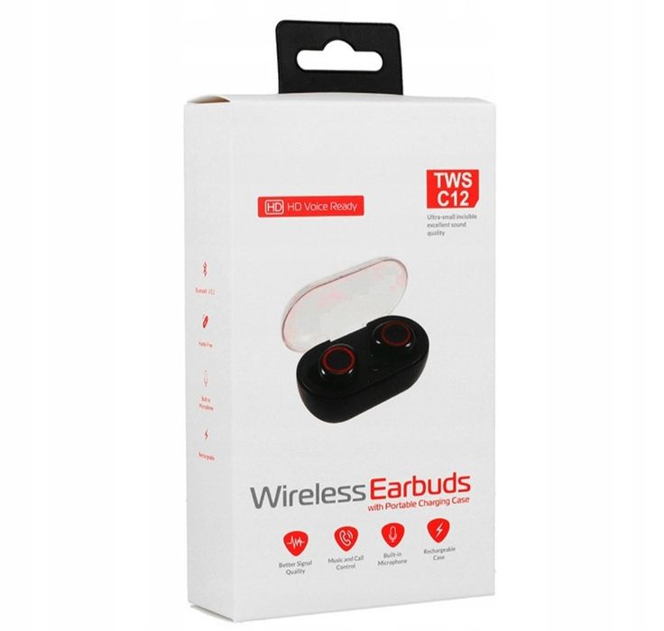 Bezprzewodowy zestaw słuchawkowy Bluetooth 5.0 TWS C12.