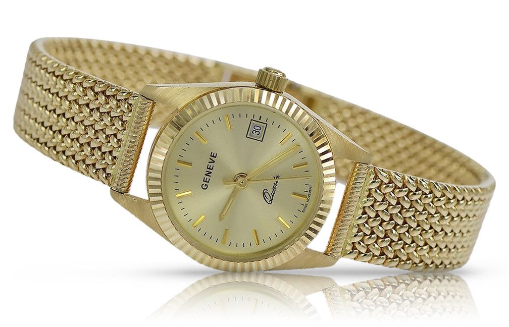 Złoty włoski zegarek damski 14k 585 z bransoletą Geneve Gdańsk