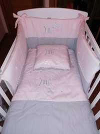 protetor de cama de bebé + edredão + almofada PIM PAM PUM